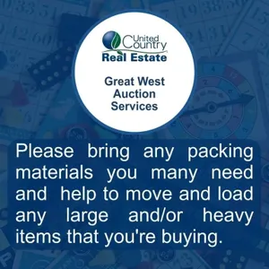 PLEASE BRING PACKING SUPPLIES!