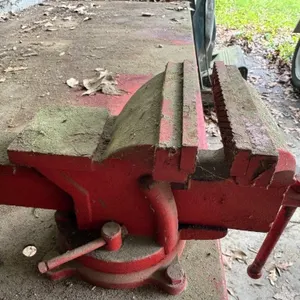 Bench vise. Work Table is being sold separate.