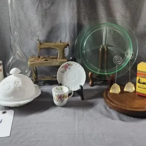 VTG Green Uranium Plate, Pressed Milk Glass