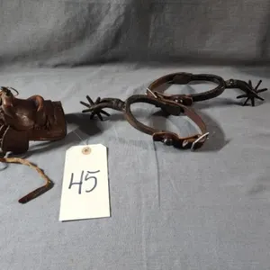 Pair of Weaver Western Forged Steel Leather Spurs