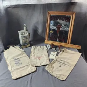 Harold's Club 68 Slot Machine Decanter & Bank Bag
