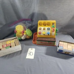 Kids Toys, Wood Blocks, Cash Register