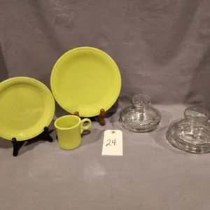 Fiestaware Lemongrass Dinner/Salad Plates & Mug
