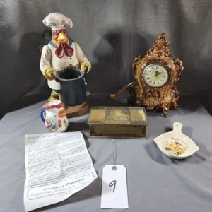 Rooster Utensil Holder, MCM Lanshire Clock
