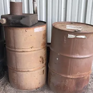 (2) Steel Drums  w/ Waste Oil