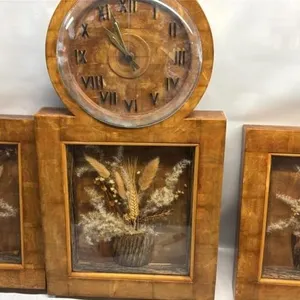 Vintage Wall Clock Set Real wood art