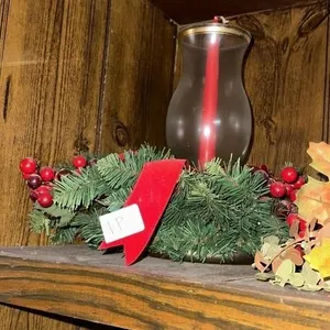 Christmas wreath with candle 12 wide 10 tall