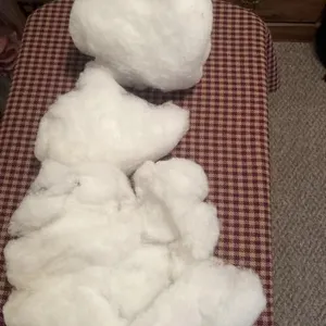 polyester fiberfill material commonly used as