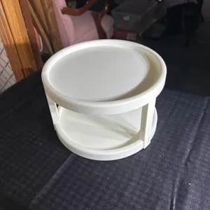 Spice holder white 2-tier lazy susan turntable 6