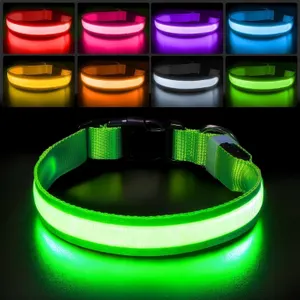 NEW (M) Green LED Dog Collar