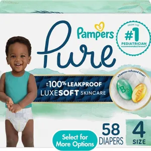 SEALED $41 (S4) Pampers Pure Baby Diapers