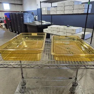 (16) Cambro H-Pan Amber Polycarbonate Food Pans and Flat Covers