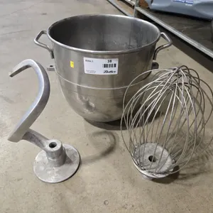 Mixer Bowl, Dough Hook, and Wire Whip Attachments