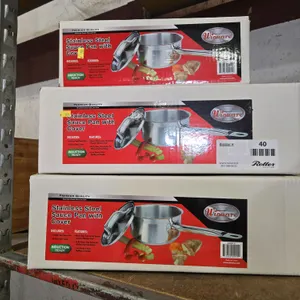 New Winware Stainless Steel Sauce Pans With Covers (1) SSSP-2, (2) SSSP-6
