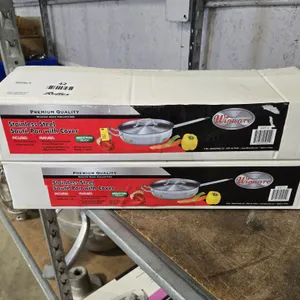 (2) New Winware SSET-3 Stainless Steel Sauté Pan With Cover
