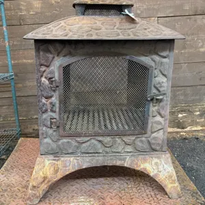 Heavy Duty Outdoor Wood Burning Firebox – Decorative Stone Finish Design
