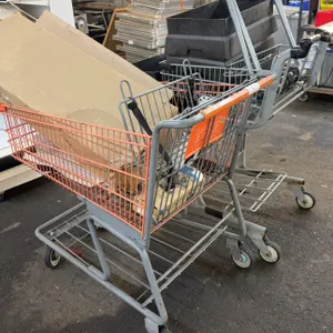 Assorted Restaurant Supplies Lot – Shopping Carts, Tray Inserts & Bulk Plastic Roll