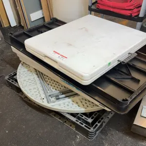 Commercial Folding Tables & Round Table Tops – Banquet/Event Furniture Lot
