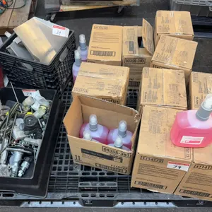 Commercial Equipment & Parts Lot – Blower Motor Assembly, Handles, Hardware & Cleaning Supplies
