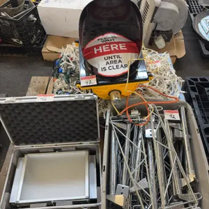 Mixed Commercial Signage, Lighting & Hardware Lot – Sign, String Lights & Display Components