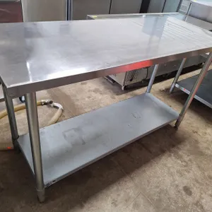 Industrial SS 2-Tier Kitchen Work Table, 60"x24"x35"