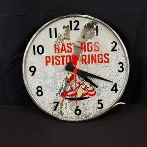 HIGHLY COLLECTIBLE ORIGINAL MARSHALL WELLS "BEAUTY BY THE GALLON" LIGHT-UP ADVERTISING CLOCK