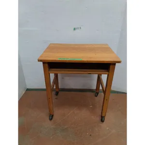 *Wooden Table Desk On (4) Wheels No Shipping