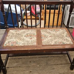 Wooden Bench with Upholstered Seat, 32 x 17 Inches