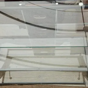 Glass and Wood Media Stand, 42 by 15 by 22 Inches