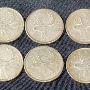 Set of 1968 Canadian Quarters, Non-Magnetic