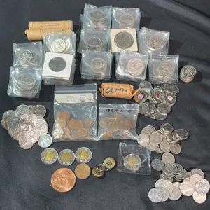  Canadian Coin Collection with Vintage Canadian Military Brass Buttons 