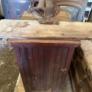 Antique Corn Cobbler with Companion Wooden Cabinet