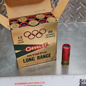 AMMO : Gevelot : Olympic Long Range : 12ga 2-3/4" (1-1/4oz : #7-1/2 Shot) (Vintage) (1 Box of 20Rnds