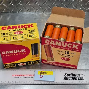AMMO : CIL Canuck : 10ga 2-3/4" (1-1/4oz : #2 & #4 Shot) (Vintage)  (2 Boxes of 25 Rnds)  (50 Rnds T