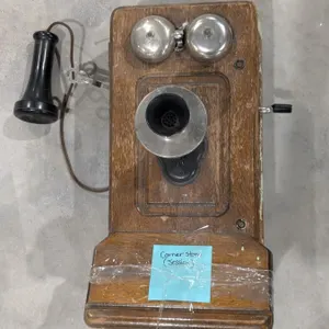Vintage Wall Wood telephone Marked Kellogg (bell works)