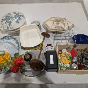 Lot of misc. Vintage Chalkware, Decor, Salt and pepper Shakers, and etc.