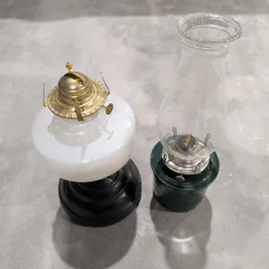 2 Vintage Oil lamps (1) No shade