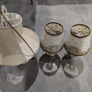 (3) Vintage/Newer lamps (Glass w/ Sea Shells Design)