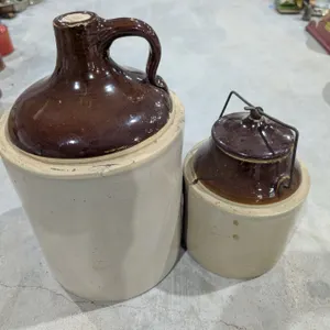 (2) Vintage pickling crocks WHM