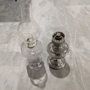 (2) Vintage Oil lamps (1) Aladdin (no Shade) and One glass