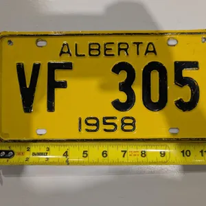Vintage Alberta License Plate 58' VF-305