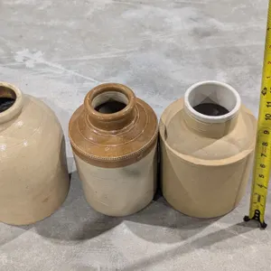 (3) Vintage Crocks Stoneware (Some Chips)