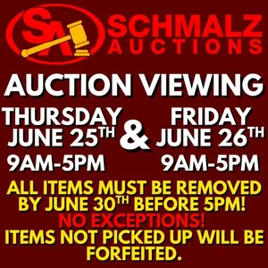 Preview will be available Friday June 25th from 9am-5pm, and sale day Saturday June 26th from 9am-5p
