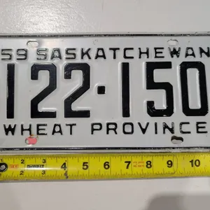Vintage Sask License Plate 59' 122-150