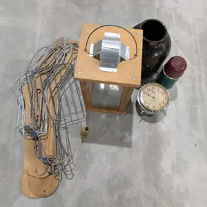 Vintage Big bend Alarm Clock (glass Missing) and various Vintage Items