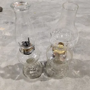 (2) Vintage Oil lamps w/ Shades