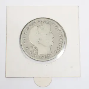 1908 BARBER HALF DOLLAR .36 OZ SILVER MINUS WARE