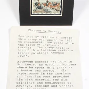 CHARLES M. RUSSELL 5c US STAMP STAMP FIRST ISSUED