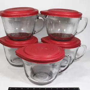 LOT OF 5 ANCHOR HOCKING 8 CUP/ 2L BATTER BOWLS