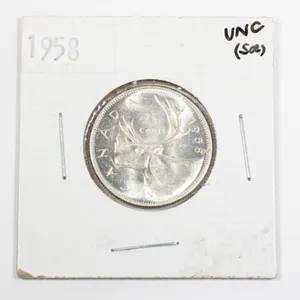 1958 CANADA .25 CENT SILVER COIN.15 OZ PURE SILVER